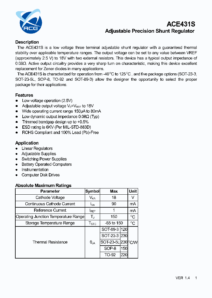 ACE431SABMAH_8144820.PDF Datasheet