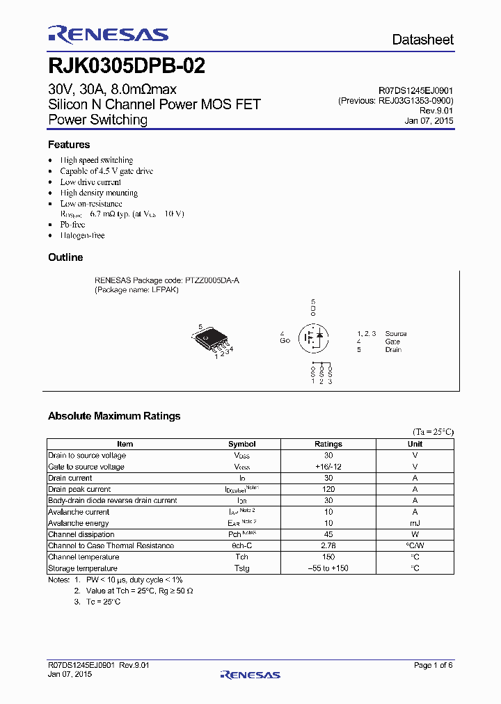 RJK0305DPB-02-15_8146100.PDF Datasheet