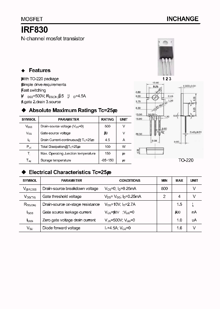 IRF830_8148315.PDF Datasheet