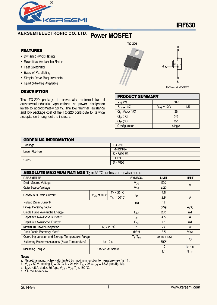 IRF830_8148319.PDF Datasheet