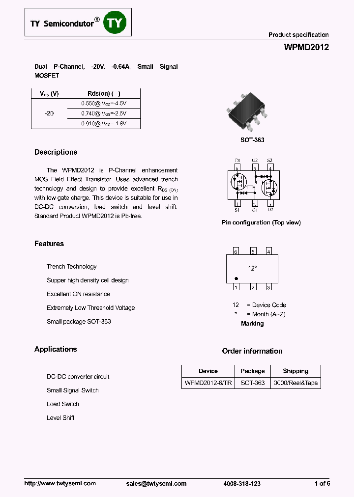 WPMD2012-6TR_8149685.PDF Datasheet