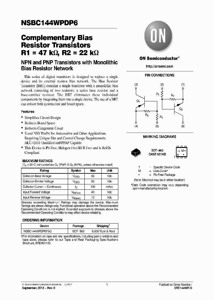 NSBC144WPDP6T5G_8149338.PDF Datasheet