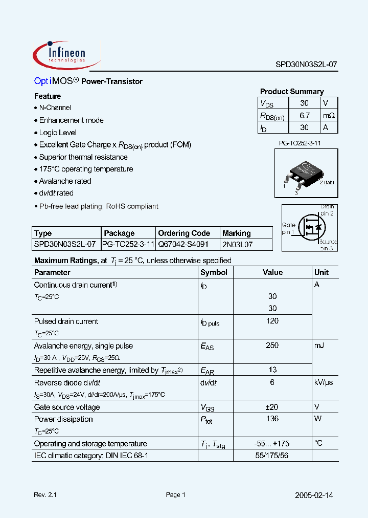 SPD30N03S2L-07_8151323.PDF Datasheet