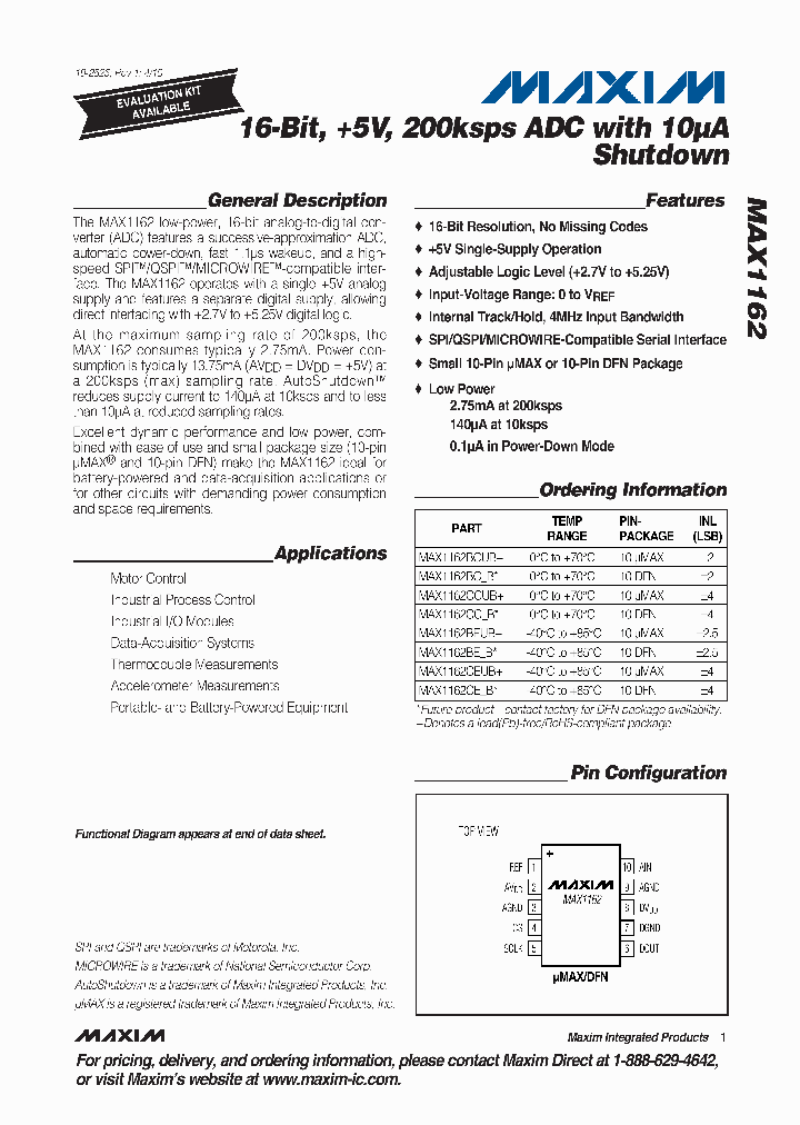 MAX1162BCUB_8152422.PDF Datasheet