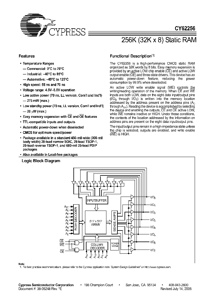 CY62256LL-70SNXCT_8152371.PDF Datasheet