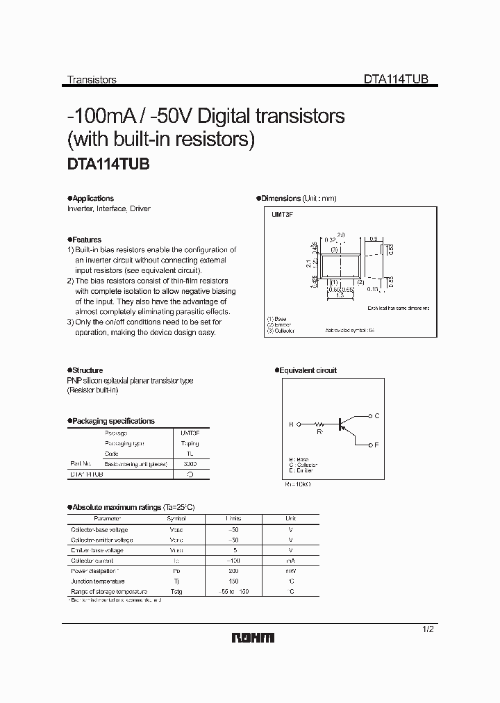 DTA114TUB_8153720.PDF Datasheet