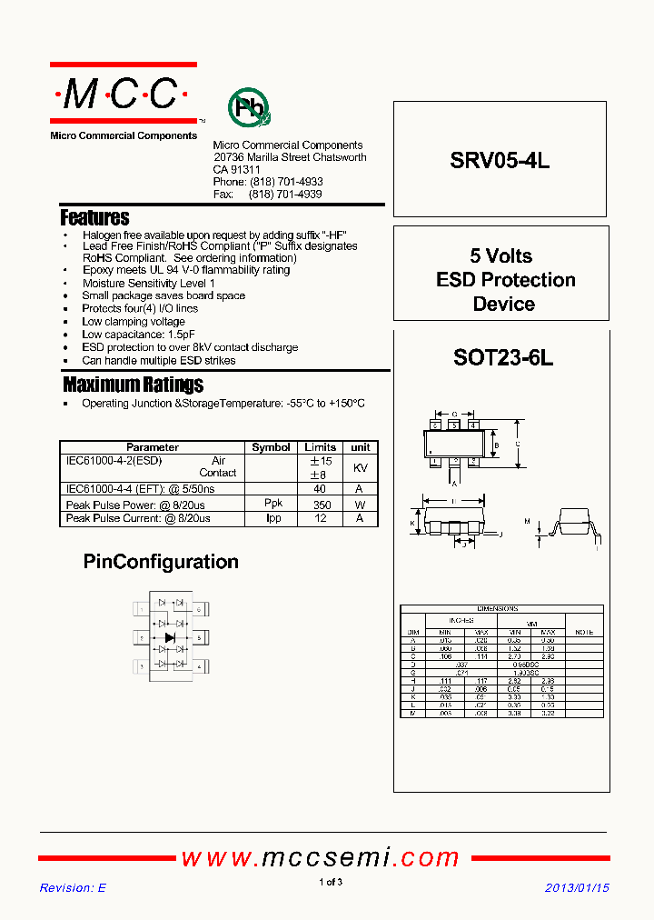 SRV05-4L-13_8155851.PDF Datasheet