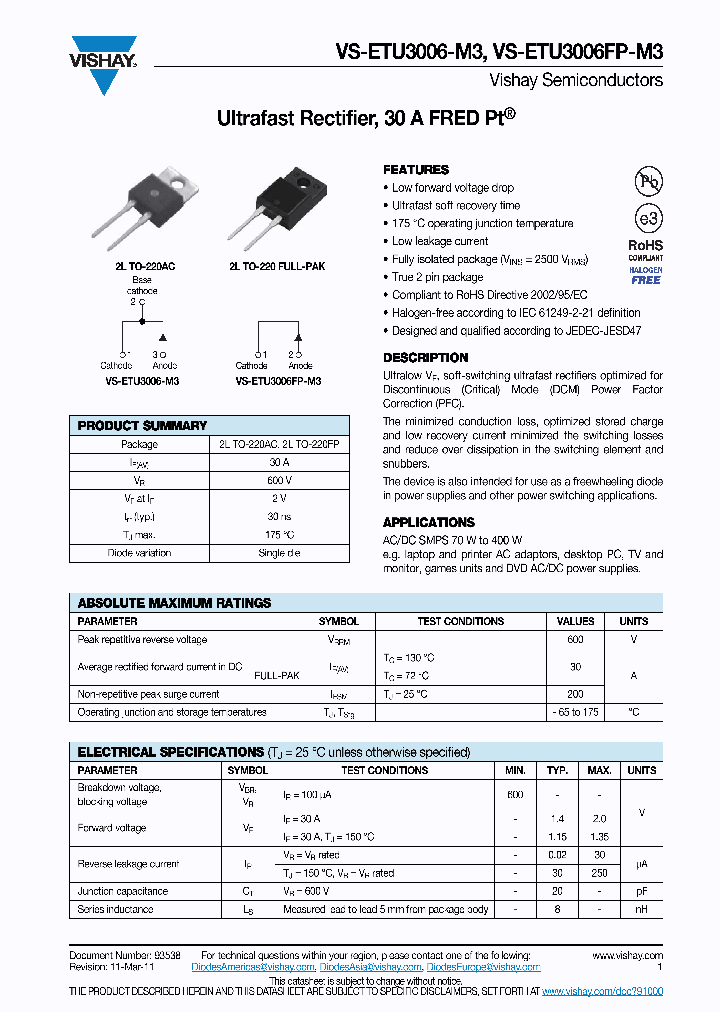 VS-ETU3006FP-M3_8155829.PDF Datasheet