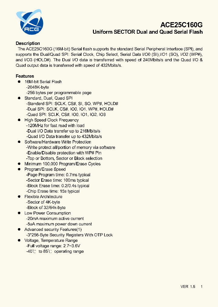 ACE25C160G_8157060.PDF Datasheet