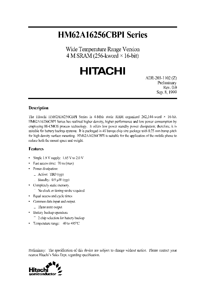 HM62A16256CLBPI-7SL_8157162.PDF Datasheet