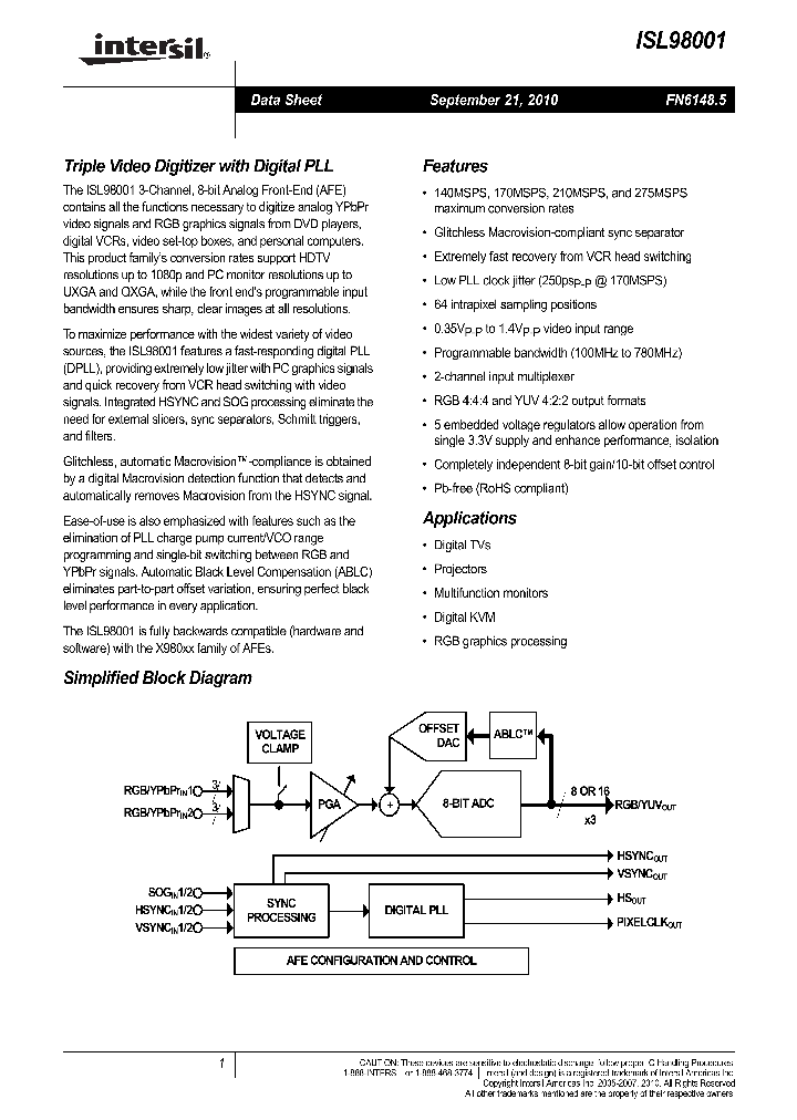 ISL98001-140_8159701.PDF Datasheet