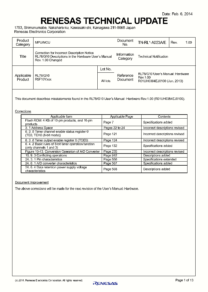 RL78G10_8161682.PDF Datasheet