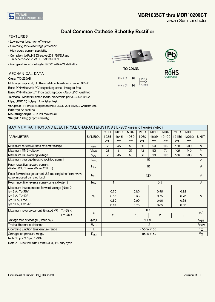 MBR10200CT_8161642.PDF Datasheet