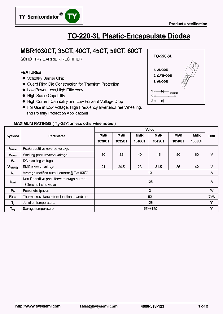 MBR1040CT_8162064.PDF Datasheet