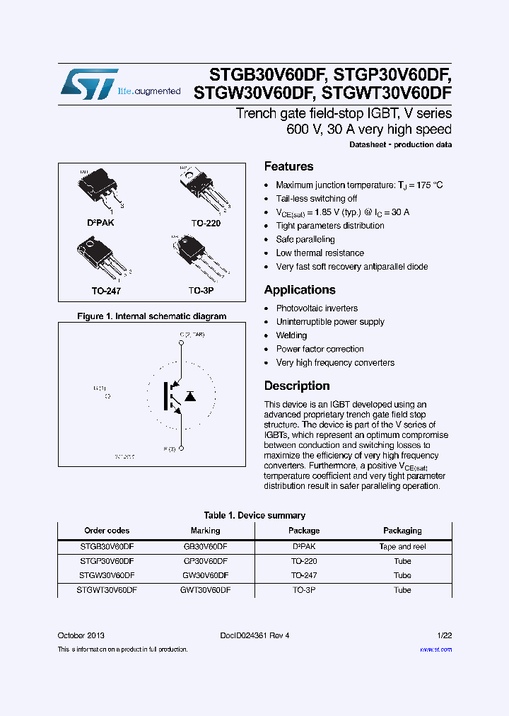 STGB30V60DF_8163334.PDF Datasheet