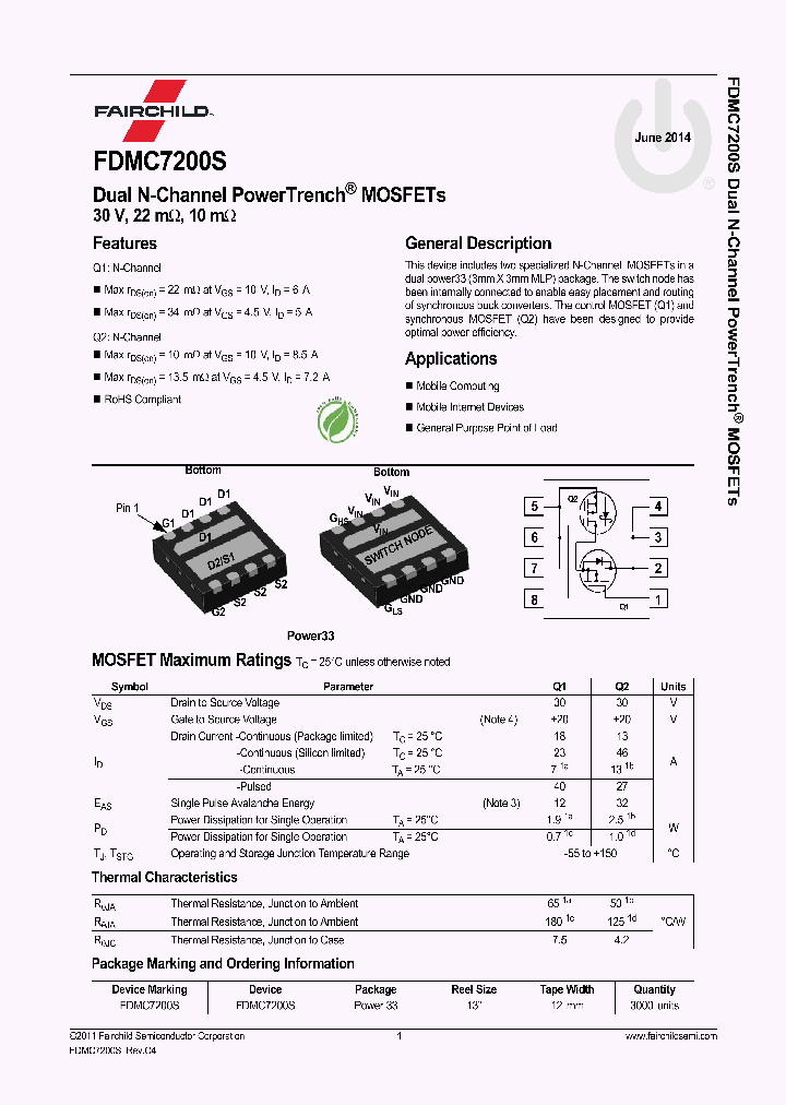 FDMC7200S_8163288.PDF Datasheet
