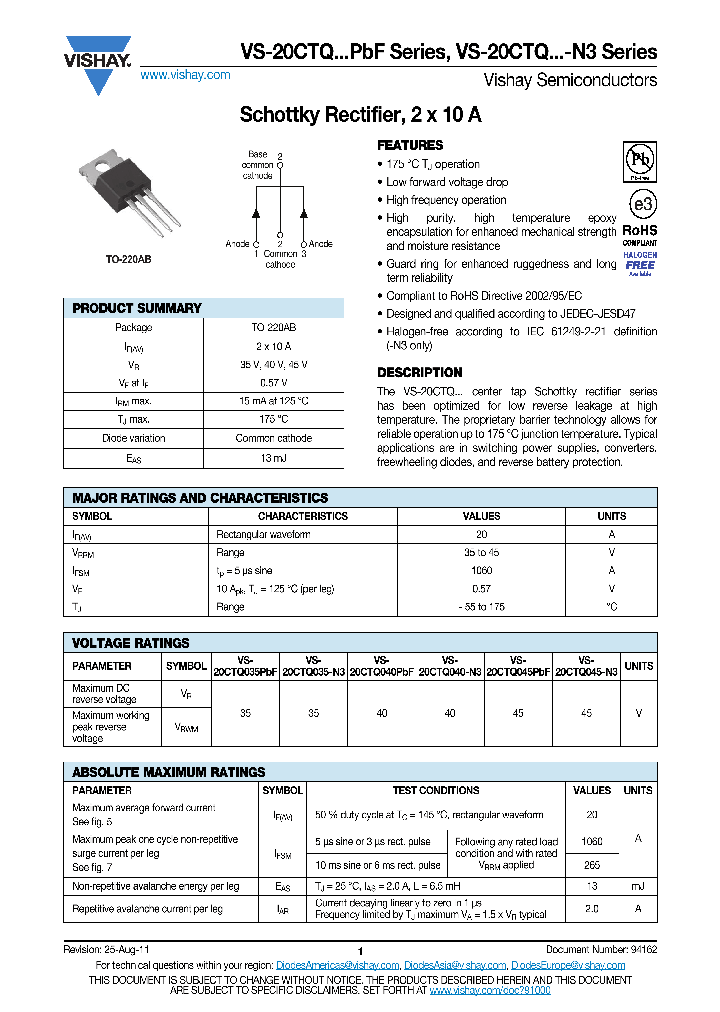 VS-20CTQ040PBF_8164040.PDF Datasheet