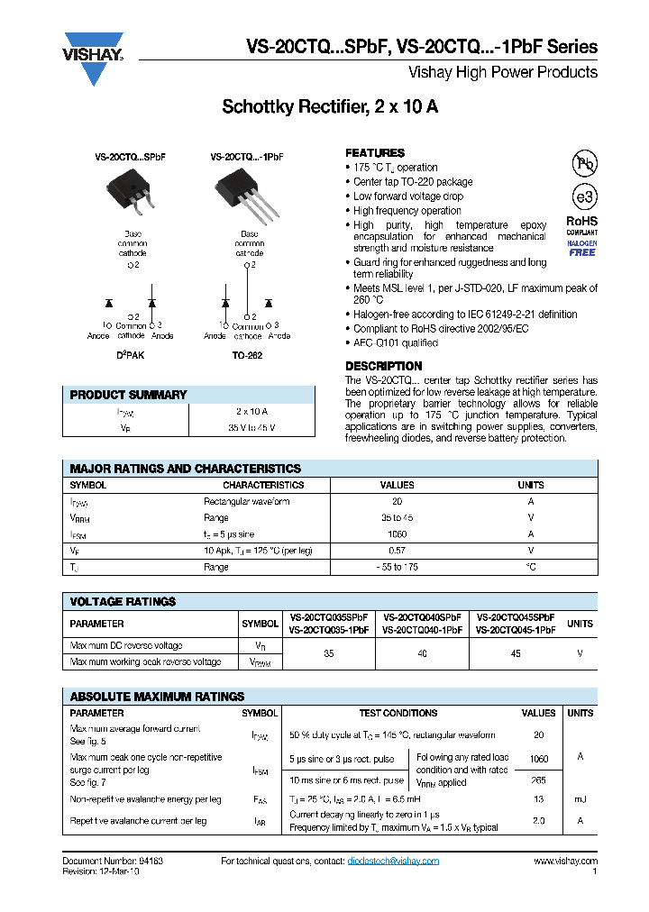 VS-20CTQ040SPBF_8164042.PDF Datasheet
