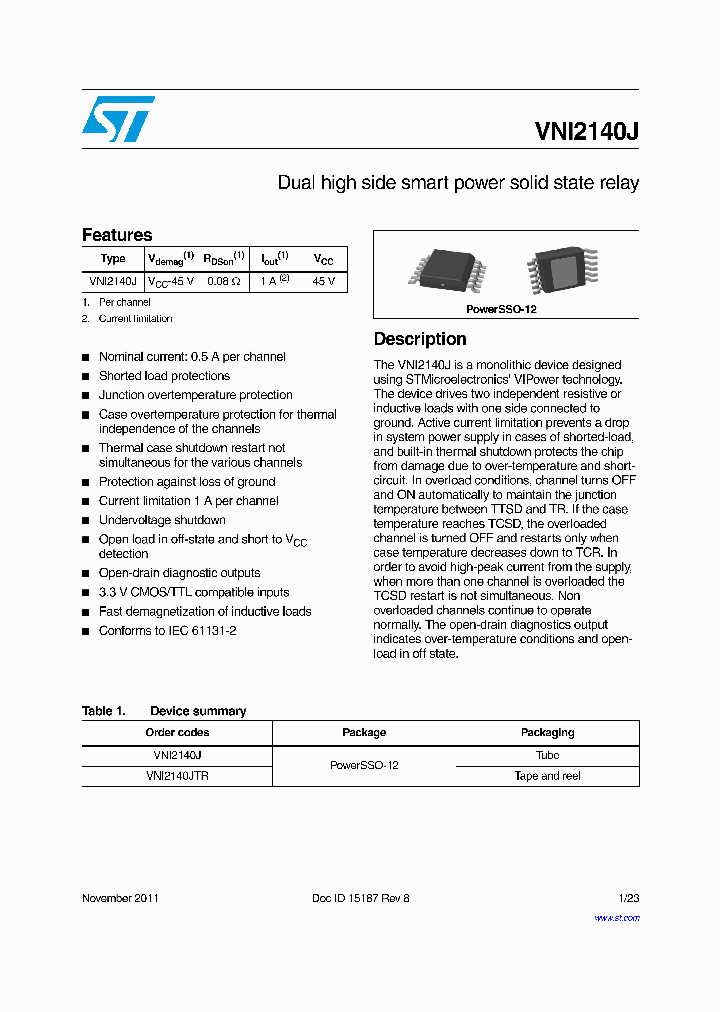 VNI2140JTR_8164172.PDF Datasheet