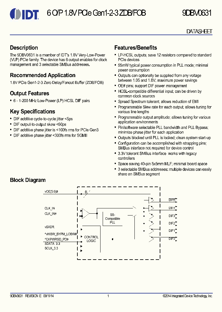 9DBV0631_8164161.PDF Datasheet