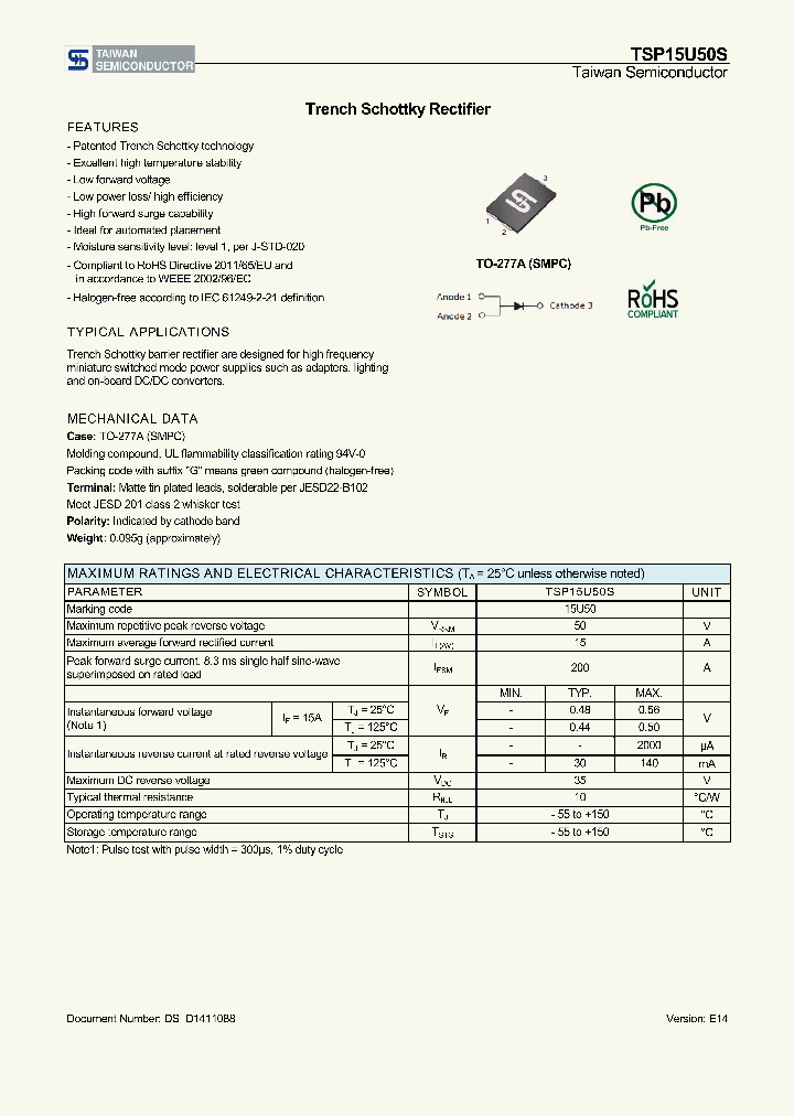 TSP15U50S_8165554.PDF Datasheet