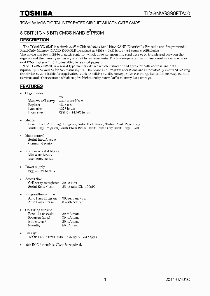 TC58NVG3S0FTA00_8165413.PDF Datasheet