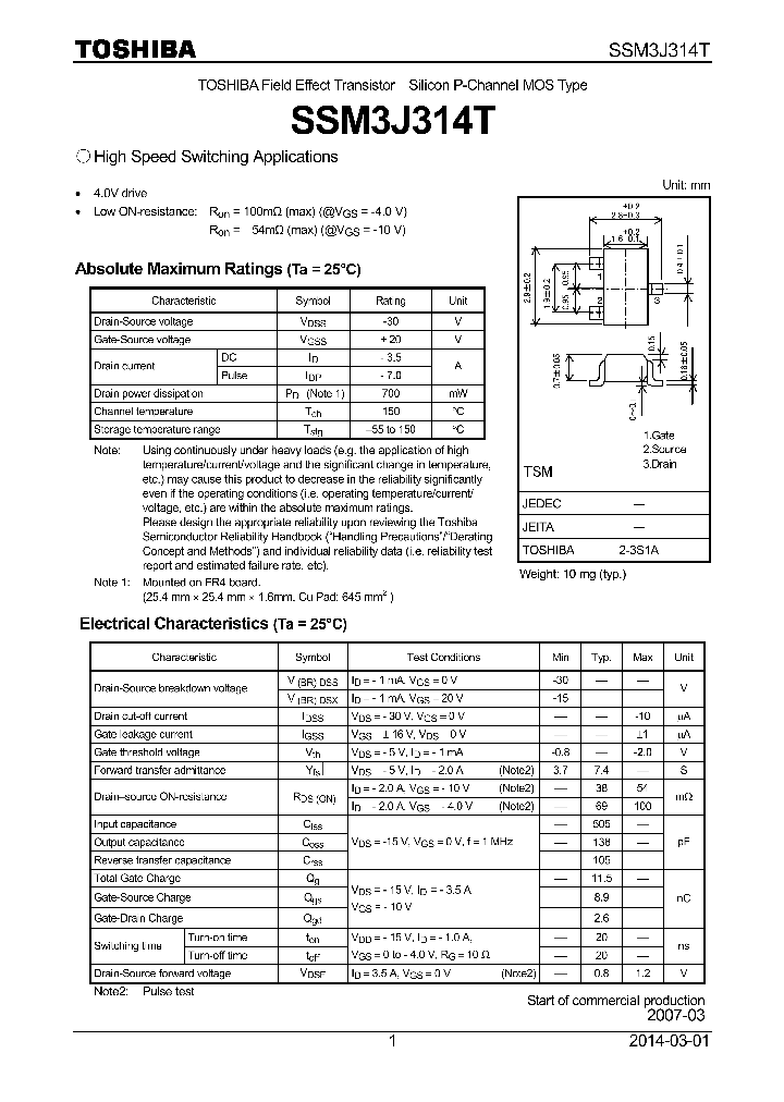 SSM3J314T_8165421.PDF Datasheet