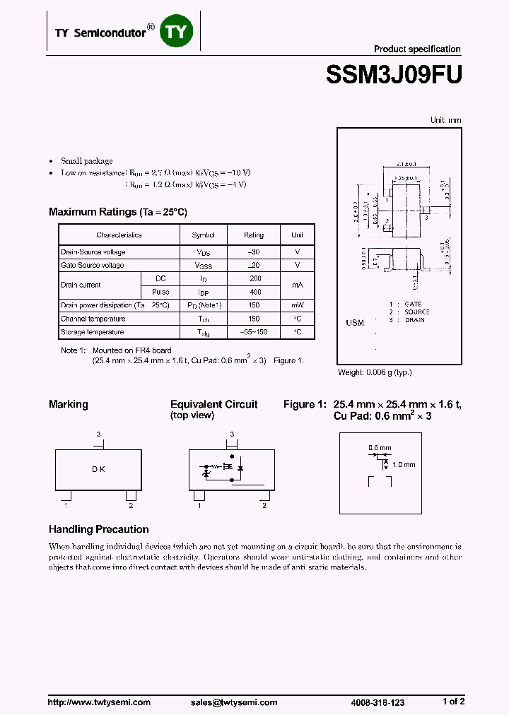 SSM3J09FU_8165653.PDF Datasheet