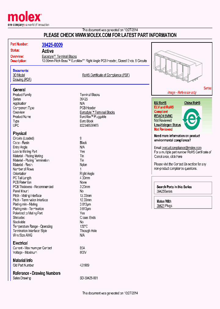 39425-0009_8167430.PDF Datasheet
