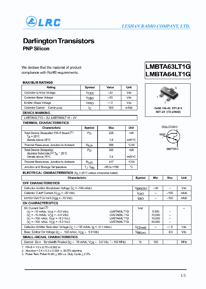 LMBTA64LT1G-15_8167505.PDF Datasheet