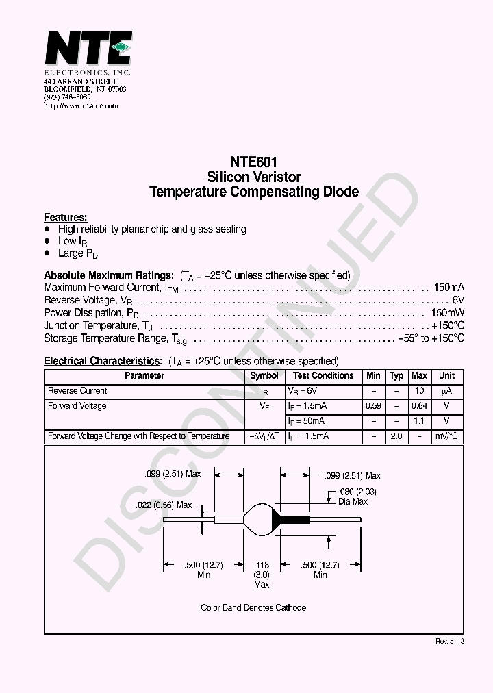 NTE601-13_8167694.PDF Datasheet