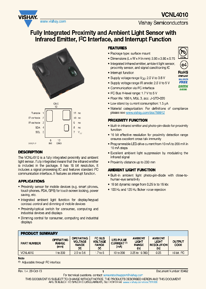 VCNL4010-GS08_8168118.PDF Datasheet