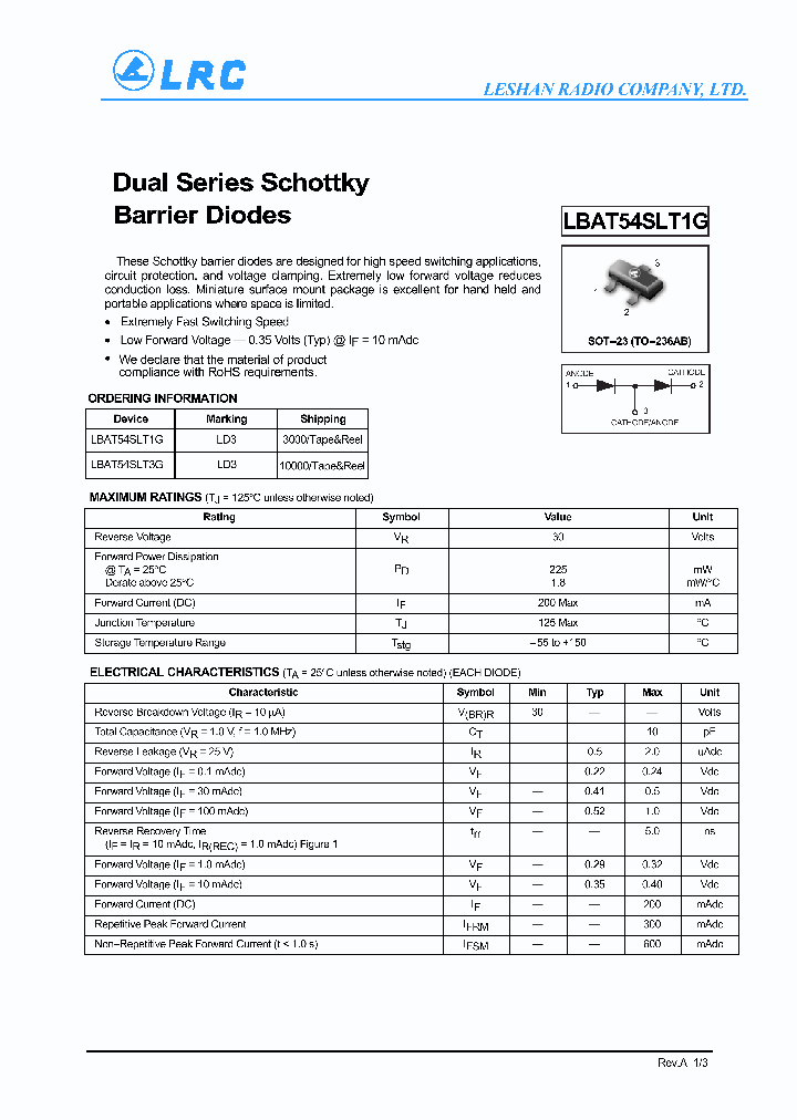 LBAT54SLT3G_8169268.PDF Datasheet
