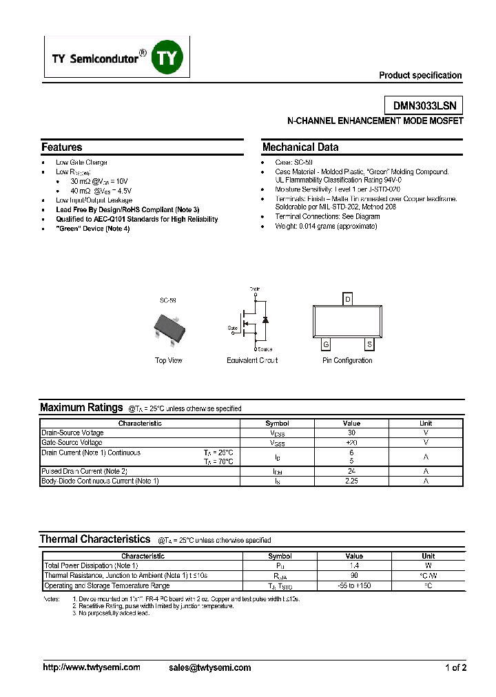 DMN3033LSN_8170067.PDF Datasheet