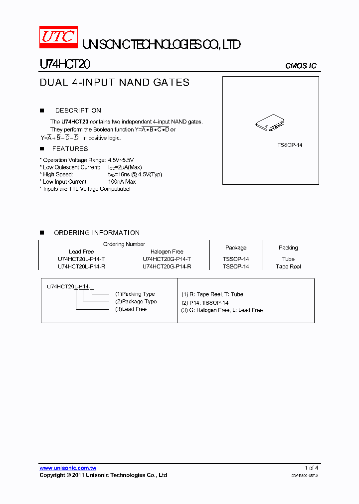 U74HCT20L-P14-R_8170641.PDF Datasheet