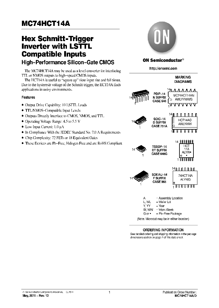 MC74HCT14ADG_8172113.PDF Datasheet