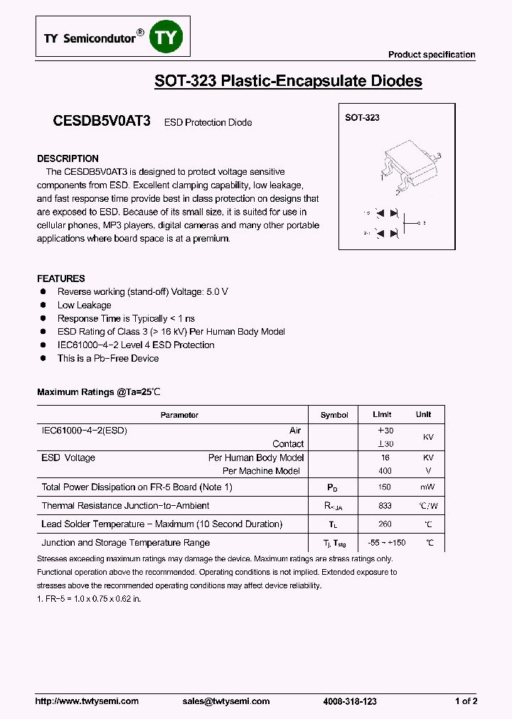 CESDB5V0AT3_8172617.PDF Datasheet