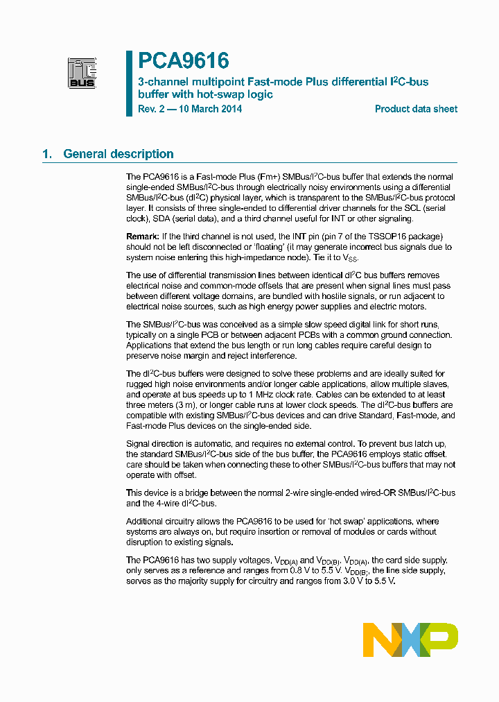 PCA9616PW_8176245.PDF Datasheet