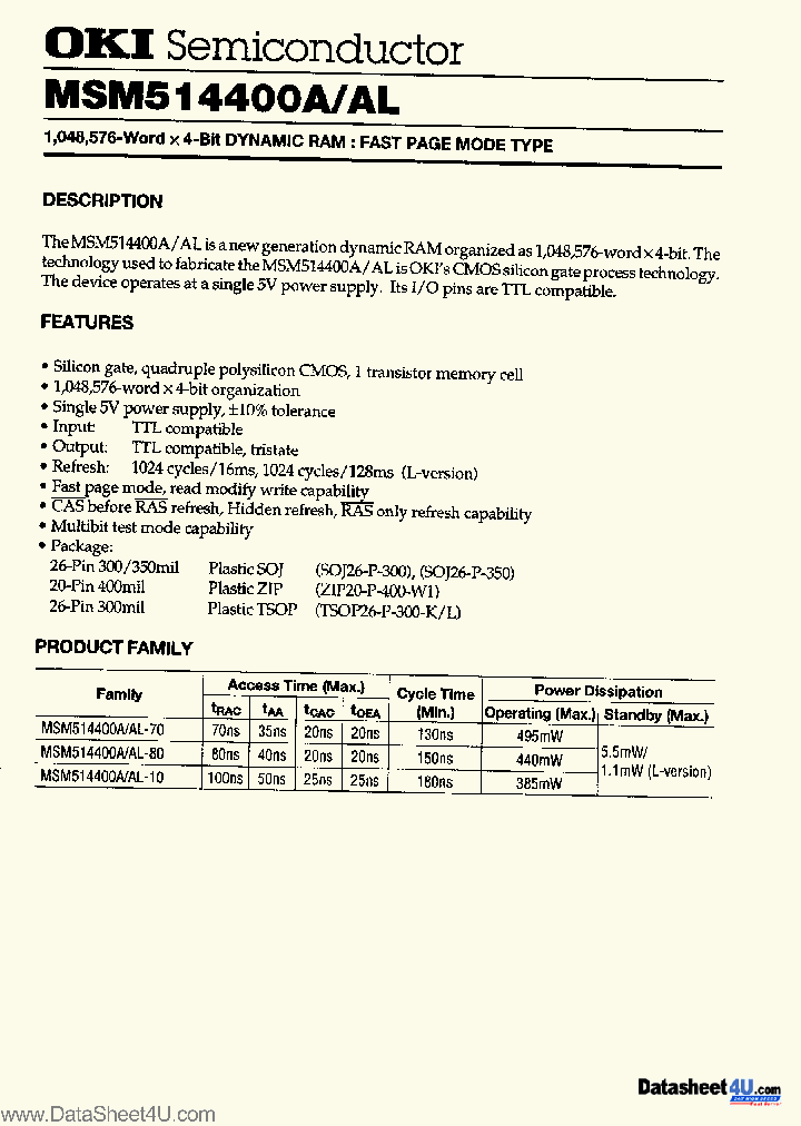 MSM514400A_7827807.PDF Datasheet