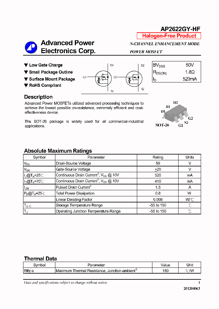 AP2622GY-HF-14_8178962.PDF Datasheet