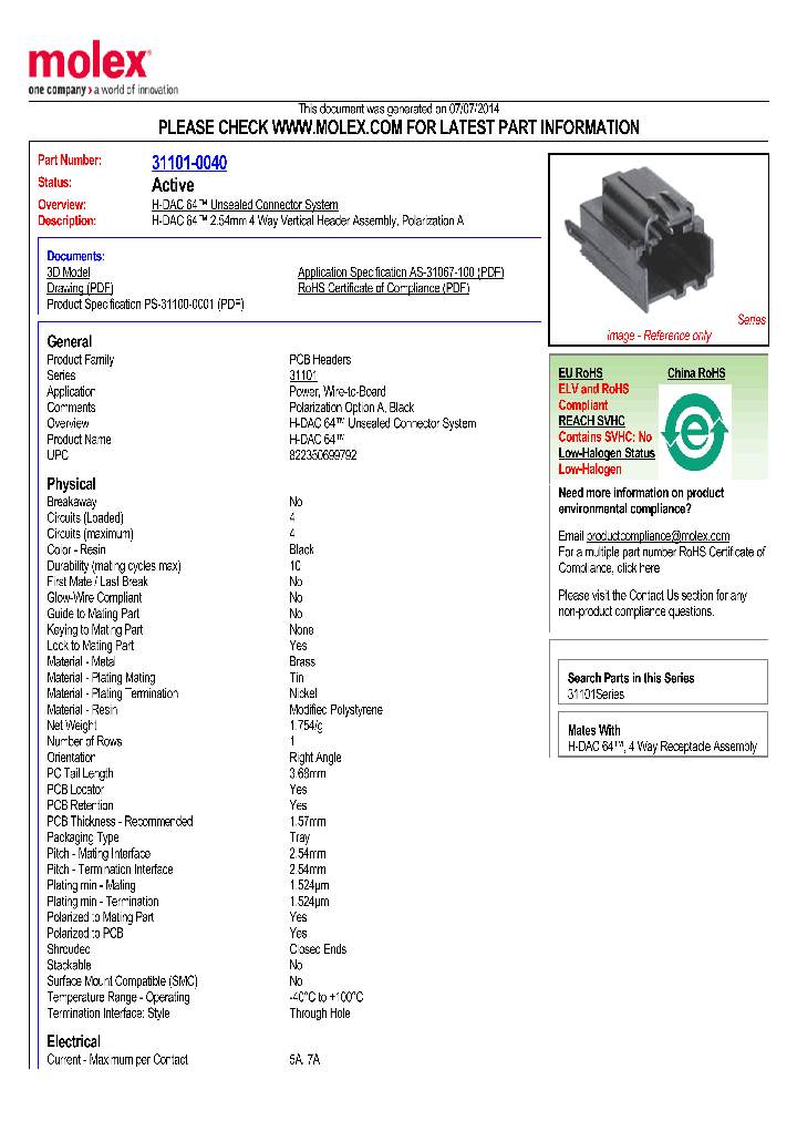31101-0040_8179337.PDF Datasheet