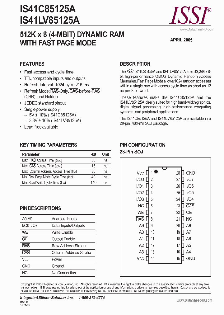 IS41LV85125A_7828898.PDF Datasheet