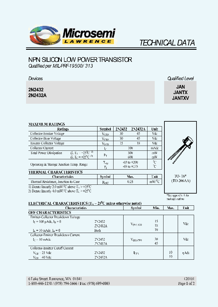JANTX2N2432_8179618.PDF Datasheet
