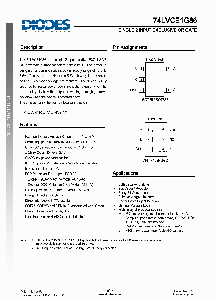 74LVCE1G86_8183677.PDF Datasheet
