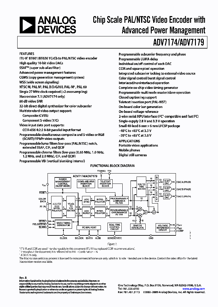 ADV7179KCP-REEL1_8185729.PDF Datasheet