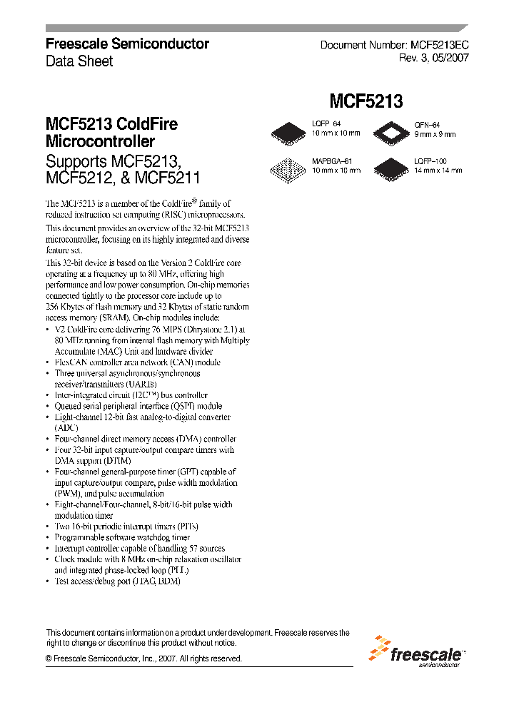 MCF5211LCEP66_8187175.PDF Datasheet