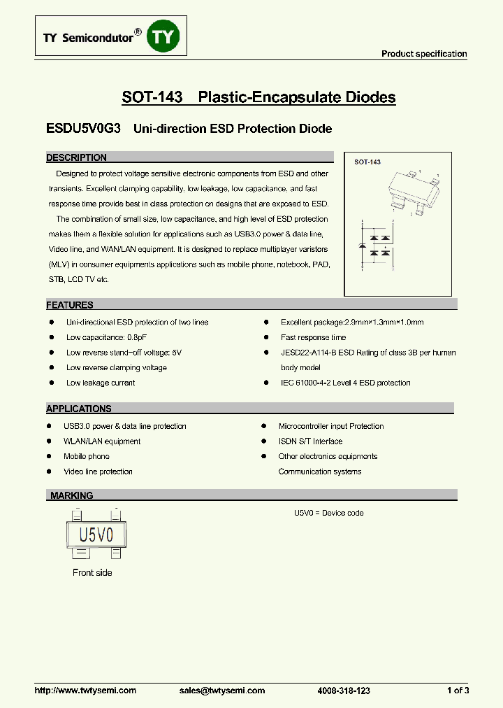 ESDU5V0G3_8188949.PDF Datasheet