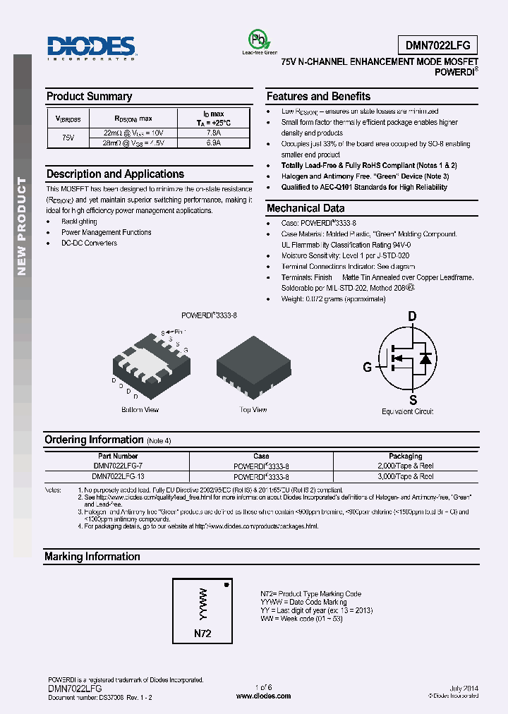 DMN7022LFG-13_8189175.PDF Datasheet