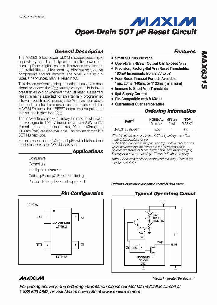 MAX6315US31D2_8190243.PDF Datasheet