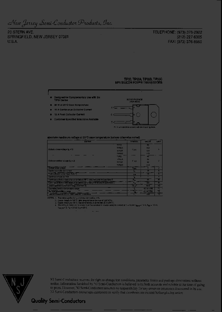 TIP33A_8190335.PDF Datasheet
